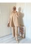 Beige Muslin Trousers Loose Suit - 3