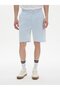 Basic Jacquard Knitted Blue Shorts - 2