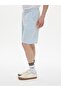Basic Jacquard Knitted Blue Shorts - 4