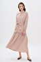 Long Dress with Gathered Skirt and Belted Waist Kum 9766-E - 2