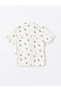 Lcw Kids Bej Resort Collar Short Sleeve Baby Boy Printed Shirt - 5