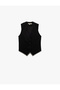 Crepe Scuba Fabric Lining Slim Fit V-Neck Sleeveless Button Vest - 3