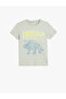 Dinosaur Printed Cotton Gray Boy's T-Shirt 5Skb10153Tk