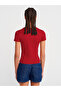 31673 100% Cotton V-Neck T-Shirt-Red - 2