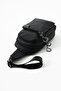 Unisex Wrinkle Fabric Water Resistant Multi Compartment Black Body Bag - 7