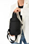 Unisex Wrinkle Fabric Water Resistant Multi Compartment Black Body Bag - 2