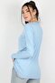 Light Blue Viscose Women's T-Shirt - Long Sleeve - 2