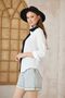 Women's Muslin 100% Cotton Casual Color Block Two Color Long Sleeve Black and White Shirt 700-3458275 - 3