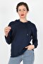 Navy Blue Hooded Women's Sweatshirt