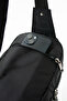 Unisex Wrinkle Fabric Water Resistant Multi Compartment Black Body Bag - 8