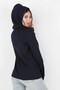 Navy Blue Women's Hooded Sweatshirt - Bt/262.Navy Blue - 2
