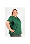 Green Plus Size Women's Single Jersey T-Shirt - 2