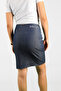 Blue Thin Denim Skirt - Women's Drawstring Detail - 2