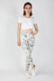 Gray Printed Women's Trousers