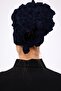 Ruffled Seamless Combed Cotton Bonnet Navy Blue - Women's Hijab Tie Bun Inner Bonnet - 8