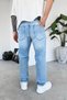 Eskitme Buz Mavi Dokulu Basic Regular Pantolon - 3