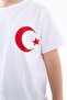Boy's Turkish Flag Chest Crest Printed White Tshirt - 3