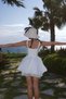 Women's White Strappy Lace Detail Dress 1041-2293 - 4