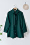 Bow Baby Collar Crepe Tunic - Petrol Green - 4
