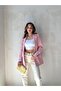 Women's Pink Atlas Single Button Blazer Jacket - 3