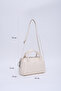 Cream Shk184 Faux Leather, Zippered Single Compartment, Strap Hand, Arm and Shoulder Bag - 2