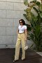 Women's Yellow High Waist Pants 1017-1515 - 3