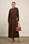 Women's Comfortable Fit Skirt Suit Brown 31072