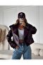 Brand Model Plum Lined Leather Jacket