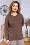 Women's New Model High Quality Round Neck Placket Middle Age Mother Combed Cotton Blouse 6575 - 3