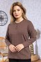 Women's New Model High Quality Round Neck Placket Middle Age Mother Combed Cotton Blouse 6545 - 3