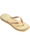 Top Square Fusion Golden Women's Flip Flops - 2