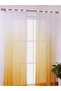 Orange Yellow Rustic Eyelet Tulle Curtain Gradient Color Transitional Tulle