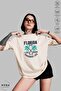 Unisex Crew Neck Florida Printed Cotton Oversize Short Sleeve T-Shirt