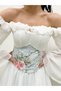 Vintage Floral Patterned Back Tie Corset Belt - 4