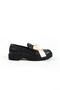 Vivaz Women's Real Leather Bow Detailed Thick Sole Black Loafer Moccasin Shoes
