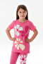 Girl's Suit with Floral Printed Tights - 5