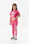 Girl's Suit with Floral Printed Tights - 6