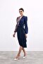 Double-Breasted Skirt with Tie Detail - Navy Blue - 4