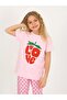 Girls' Short Sleeve 100% Cotton Pajama Set Cute Love - 3