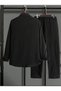 Women's Men's Summer Linen Crinkle Fabric Long Sleeve Shirt 2 Piece Wrap Set - 2