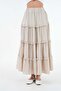 Women's Stone 100% Cotton Self Patterned Long Skirt 29091 - 3