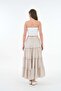 Women's Stone 100% Cotton Self Patterned Long Skirt 29091 - 8