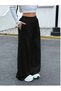 Women's Black Baggy Loose Fit Stretchy Comfortable Fabric Sweatpants Bottoms