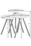 3 Pieces Coffee Table Wooden Legs Round - Atlantic Pine Pattern - 5