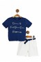 Girls 3-10 Years Old Muslin Shorts with Elastic Front Printed Belt Summer Bottom Top Set - 3