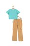 Girl 6-7-8-9-10 Years Old Summer Cargo Pocket Linen Pants Bottom Top Set - 5