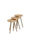 3 Pieces Coffee Table Wooden Legs Round - Atlantic Pine Pattern - 3