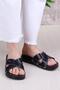 Elis 1005 Comfortable Cross Banded Orthopedic Women's Slippers - 2