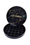 Black round serving tray, 35 x 5 cm, non-stick, with plastic dividers for basbousa, kunafa, sweets, and cakes - 3