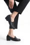 Genuine Leather Black Laser Cut Orthopedic Sole Casual Shoes Tmd 2025071 - 5